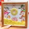 Marco de Foto de Árbol de Navidad de Oro Puro 999 Adorno Feng Shui para la Paz y la Alegría, Soporte de Exhibición del Dios de la Riqueza, Regalo para Familia y Amigos
