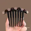 Peine para el Cabello con Flor de Pedrería Tricolor 2026 para Mujer, Accesorio para Peinar el Flequillo, de Alta Gama y Elegante