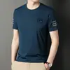Camiseta de Manga Corta para Hombre 2023 Verano Nueva Llegada Estilo Coreano Estampada Cuello Redondo Moda Marca Camiseta de Media Manga para Jóvenes Ropa de Hombre