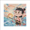 Presente Artesanal Pintura com Diamantes Brilhantes Brinquedo Educativo com Adesivos de Diamante e Porta-Retrato Peça de Exibição Criativa DIY