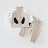Roupas de bebê para primavera e outono, uniformes de beisebol para meninos e meninas, conjuntos de duas peças, roupas de outono para crianças, calças compridas e jaquetas para bebês