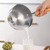 Cacerola para Nieve de Acero Inoxidable 304 sin Recubrimiento Olla para Leche Suplemento Alimenticio Sartén Olla Gruesa para Fideos Instantáneos Mango de Madera Japonés Olla para Sopa Leche