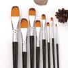Varilla Individual Plata Negra Tubo de Cobre Pelo de Nylon Clavo Cepillo Redondo Acuarela Gouache Acrílico Pincel Raro Fabricante Venta al por Mayor