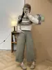 Estilo Coreano Otoño/Invierno Nueva Llegada Coreano Dongdaemun Cintura Elástica Casual Pierna Banana Adelgazante Hebilla Tobillo Ajustable Pantalones de Trabajo Mujer