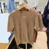 Suéter de Punto Casual de Manga Corta con Cuello Redondo para Primavera y Verano Hecho en Japón Top Estilo Chanel para Mujer 485574