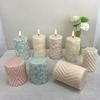 Molde de Silicone para Vela Cilíndrica Ondulada Coluna Rosa Manshan DIY Molde de Vela de Gesso Candelabro Cilíndrico