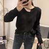 Suéter Rojo Hermoso y de Diseño Minimalista para Mujer Otoño e Invierno 2024 Nuevo Top Base de Camisa de Punto Interior con Forro Polar