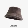 Chapéu de Pescador Quente de Inverno 2025 Imitação de Pelo de Coelho Cor Sólida Peludo Unissex Versátil Chapéu Balde Chapéu Tendência Estudante