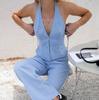 Diseño Versátil Estilo Francés Conjunto Cruzado sin Espalda 2026 Nuevo Más Vendido Ajustado al Cuerpo Nicho Escote en V Conjunto de Dos Piezas para Mujer