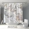 Suministro Directo de Fábrica Impresión Digital de Alta Definición Venta Caliente Transfronteriza Mármol Impermeable Poliéster Juego de Cortina de Ducha para Baño Recomendado