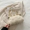 Verano 2025 Nuevo Estilo Pequeño Fresco Color Puro Plisado Bolso Sobaco Casual Versátil Hebilla Clip Bolso Dumpling Bandolera de un Hombro