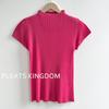 Serie Japonesa y Coreana de Plisados Estilo Miyake Elegante Delgado Manga Corta Tt Urbana Noble Diosa Elegante Delgado Top