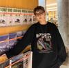 Top de manga larga con diseño de marca de moda americana de estilo Hong Kong para hombre, primavera y otoño 2023, holgado, con temperamento de marca