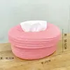 Caixa de lenços de algodão trançado feita à mão com puxador para sala de estar, banheiro, porta-lenços de mesa, armazenamento de itens diversos e chaves