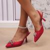 Sandalias de tacón alto con hebilla y punta cerrada de comercio exterior para mujer, talla 43, novedad de verano de 2023