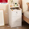 Mesita de Noche, Simple y Moderna, Pequeño Gabinete de Almacenamiento para Habitación de Alquiler Pequeña con Estante de Almacenamiento con Cerradura, Mini Gabinete