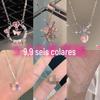Colar de seis peças estudante doce amor amor feminino clavícula corrente nicho design de alta qualidade colar ins estilo