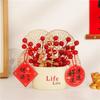 Feliz inauguración de casa nueva decoraciones adornos para sala de estar suministros para la casa colección completa cubo de fruta roja de fruta rica plantas en maceta