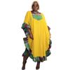 N7836 Novo Estilo da Amazon Vestido Estampado Patchwork com Babados Tamanho Grande Vestido para Boate Atacado