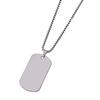 Collar Frontera Cruzada en stock Impresión Láser Color Material en Blanco Regalo Navideño Tarjeta Militar Grabado Acero Inoxidable Cuadrado Collar de Perlas