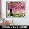 Adesivos de Parede Estéreo 3D Adesivos de Pintura de Paisagem Autoadesivos Sala de Estar Quarto Parede de Fundo Decoração Janela Falsa Mural de Paisagem