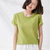 T-shirt de Algodão Xinjiang Feminina de Verão Gola Careca Branca Algodão Puro Manga Curta Solta Manga Média Camiseta Top Camiseta Básica para Homens e Mulheres