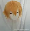 Peruca para Cosplay do Protagonista Denki de Chainsaw Man, Técnica de Enrolamento Reversa, Fácil de Estilizar, Amarelo Dourado, Cabelo Curto, Estilo Anime