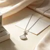 Colar leque minimalista e sofisticado estilo francês em madrepérola, requintado e moderno, corrente de clavícula versátil, acessório de pescoço de luxo leve