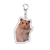 Diseño en CapasLlavero Acrílico de Doble Cara para Mascotas Colgante de Expresión Rana Perro Gato Creativos Accesorios