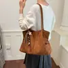Bolsa Feminina de Design de Nicho Transfronteiriço Moda Versátil Bolsa Tote de Luxo Estilo Artístico Simples Bolsa de Ombro de Grande Capacidade