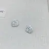 Pendientes de Botón Retro Franceses Irregulares Textura de Lava Chapado en Cobre Oro Real 18K Temperamento Aguja de Plata de Ley 925 Moda Simple Versátil