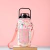 Funda para botella de agua de gran capacidad con aislamiento térmico antiescaldaduras, correa diagonal, para deportes al aire libre, portátil