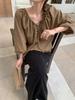 Ins2026 Coreana Estilo Nuevo de Principios de Primavera Cinta de Cuadros Retro Dulce Francesa Camisa de Manga Larga Top para Mujer