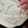 Estilo Ins Coreano Nova Moda Joia de Mão Pulseira de Pérola Envolvida Prata Esterlina S925 Estilo Simples Empilhado