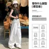Novedades de otoño: Pantalones de trabajo elegantes con detalles de remaches, de tiro alto, versátiles, adelgazantes, de pierna ancha, corte holgado, modernos y casuales, largos para mujer