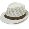 Sombrero de sol de paja, fedora pequeño, sombrero de jazz retro de malla para hombre, sombrero de protección solar de retazos estilo coreano, sombrero de moda de verano estilo británico