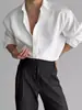 Camisa Preta de Manga Longa Masculina Sense Textura de Listras Verticais Estilo Ligeiramente Maduro Camisa Casual para Negócios Fácil de Cuidar