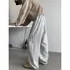 Pantalones de Chándal Pesados de Verano Estilo Americano High Street con Diseño Recto Fluido, Pantalones de Pierna Ancha Estilo Perezoso Holgados con Parches