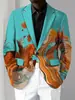Chaqueta de Manga Larga con Botones, Pigmento Salpicado, Temperamento Iridiscente, Traje de Moda para Sesión de Fotos de Revista, Parte Superior WL8, Resistente a las Arrugas