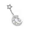 Joyería de Acero Inoxidable Europea y Americana Transfronteriza Incrustada con Circonita Diamante de Amor Luna Mariposa Abeja Piña Piercing Anillo para el Ombligo