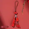 Al por mayor Mineral Crudo Natural Alto Contenido Cinabrio Arena Roja Pixiu Cadena para Teléfono Colgante Estilo Chino Llavero Amuletos para Bolsos Adornos