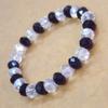 Pulsera de cristal de 8 mm, venta caliente de comercio exterior, pulsera de joyería de cristal blanco y negro, pulsera simple, entrega de una sola pieza