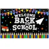 2026 Temporada de Regreso a Clases Transfronteriza Tela de Fondo para Decoración de Apertura Escolar Banderines Colgantes para Fiesta Pancarta de Temporada de Regreso a Clases Cortina de Puerta Bandera Tela de Fondo