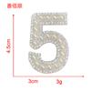 Pegatinas de tela con letras perforadas en caliente de perla inglesa blanca, accesorios para prendas, adhesivos, 5 unidades, cuentas decorativas, fábrica de cuentas DIY, venta al por mayor