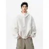 Sudadera con capucha de punto grueso estilo americano, talla grande para hombre, Otoño, Marca de tendencia, Holgada, Casual, Versátil, Ropa deportiva