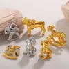 Novedades Transfronterizas Europeas y Americanas, Colgantes de Animales de Diamantes DIY Lindos y Exquisitos, Colección Versátil de Colgantes Chapados en Acero Inoxidable con Oro de 18 Quilates