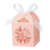 Caja de dulces para boda de papel calado con ventana transfronteriza, caja de dulces hueca cortada con láser, caja de regalo de chocolate para boda, caja de embalaje en stock
