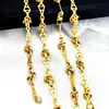 Corrente Feita à Mão de Aço Titânio 18K Color-Preserving, Acessórios Dourados para Montar Colares e Pulseiras DIY, Correntes Trançadas de Vários Estilos para Atacado