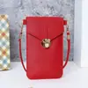 2025 Nuevo Bolso Cruzado para Mujer de Moda con Hebilla de Candado Piel Sintética para Pantalla Táctil Cartera Cierre Retro de Estudiante Cartera Pequeña