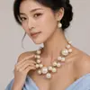 Collares de Perlas de Imitación Transfronterizos, Tendencias de Moda Europeas y Americanas, Venta al por Mayor de Joyería Grande y Pequeña de Perlas de Imitación